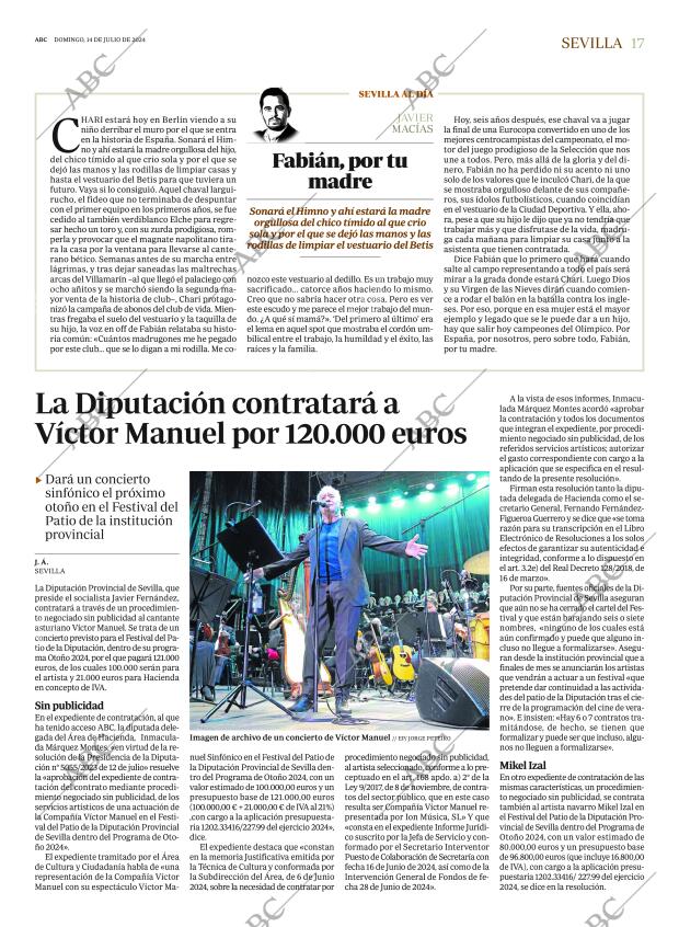 ABC SEVILLA 14-07-2024 página 17