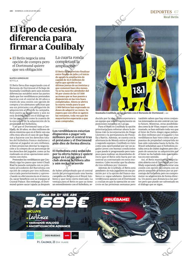 ABC SEVILLA 14-07-2024 página 67