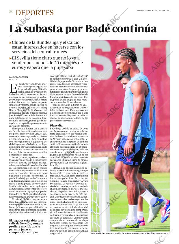 ABC SEVILLA 14-08-2024 página 50