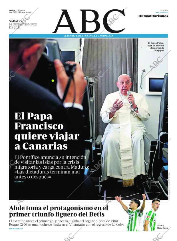 ABC SEVILLA 14-09-2024 página 1