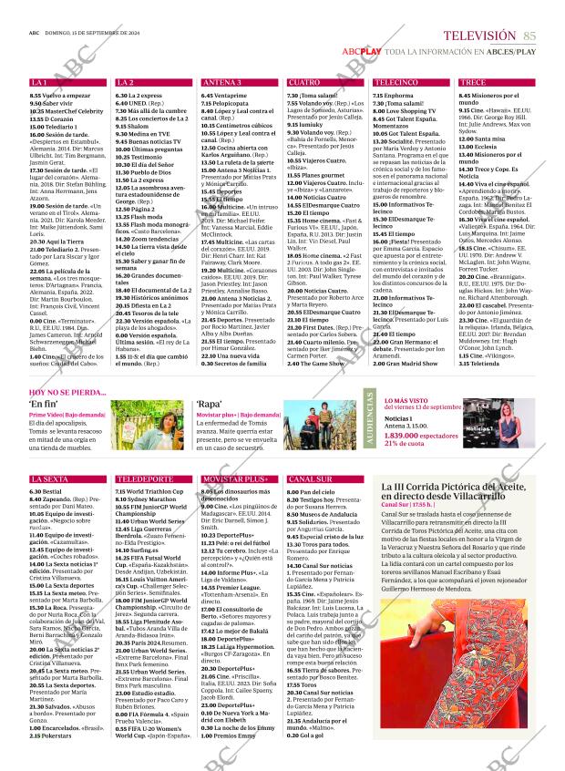 ABC SEVILLA 15-09-2024 página 85