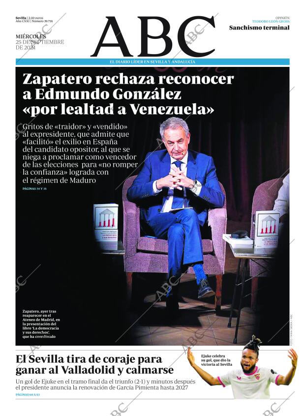 ABC SEVILLA 25-09-2024 página 1
