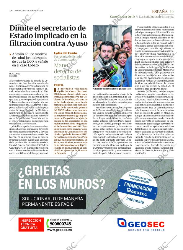 ABC MADRID 24-12-2024 página 19