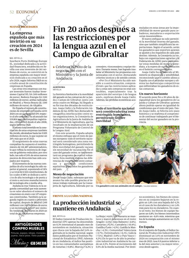 ABC SEVILLA 11-01-2025 página 52