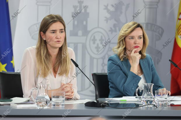 Comparecencia de la ministra portavoz, Pilar Alegría, junto a la vicepresidenta...