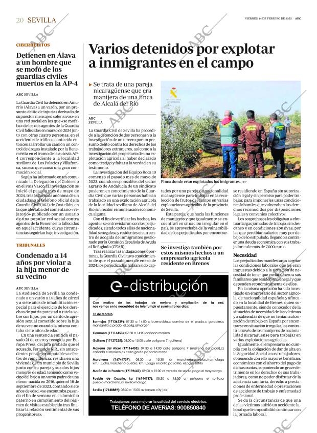 ABC SEVILLA 14-02-2025 página 20