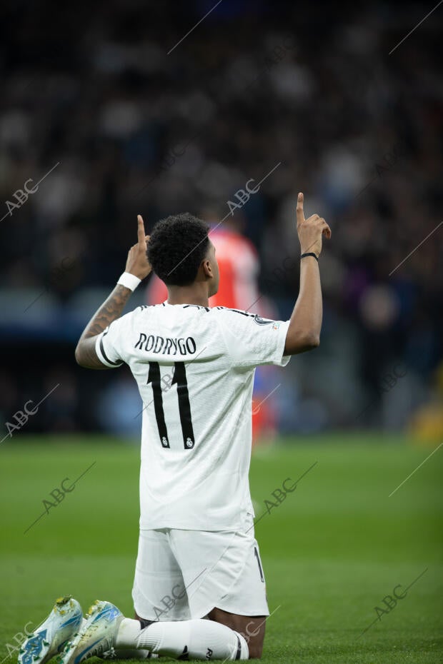 En la imagen, Rodrygo festeja el primer gol del Real Madrid