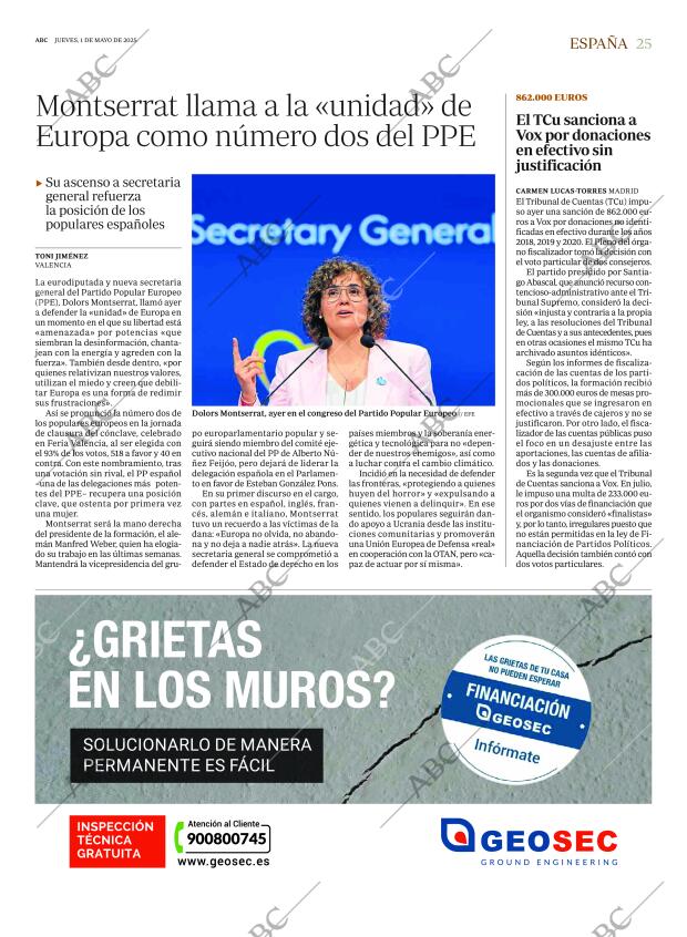ABC MADRID 01-05-2025 página 25
