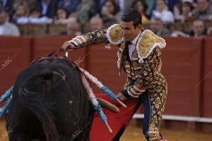 Corrida de toros celebrada en La Maestranza para los toreros Sebastián Castella,...