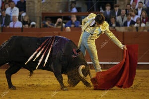 Corrida de toros celebrada en La Maestranza, para los toreros Miguel Ángel...