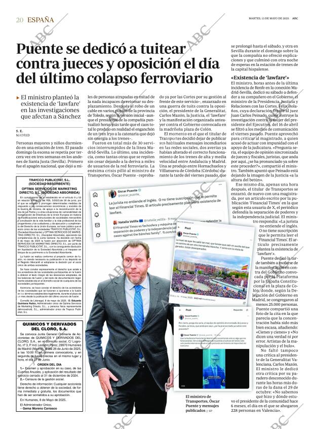 ABC MADRID 13-05-2025 página 20