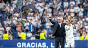 En la imagen, despedida de Ancelotti y Modric