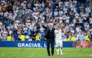 En la imagen, despedida de Ancelotti y Modric