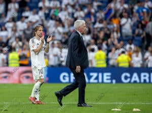 En la imagen, despedida de Ancelotti y Modric