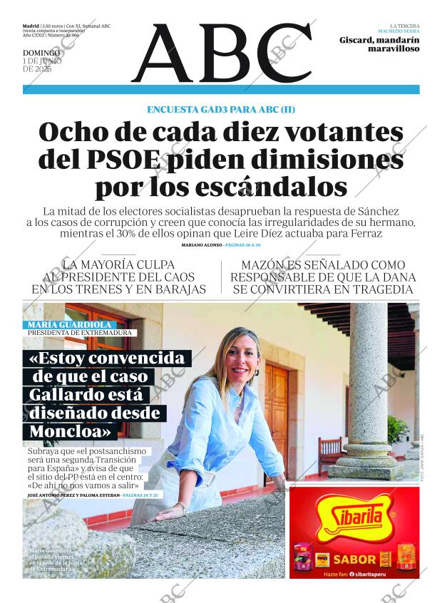 ABC MADRID 01-06-2025 página 1