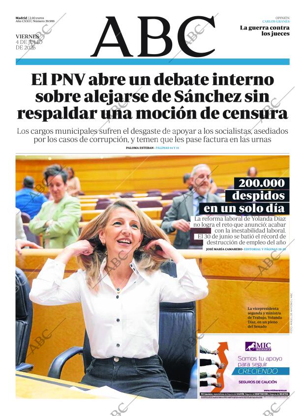 ABC MADRID 04-07-2025 página 1