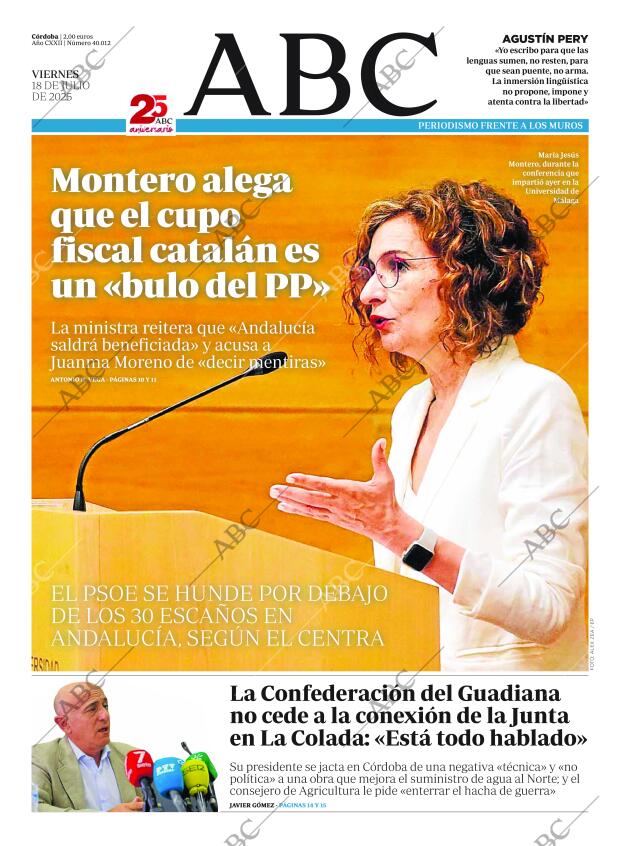 ABC CORDOBA 18-07-2025 página 1