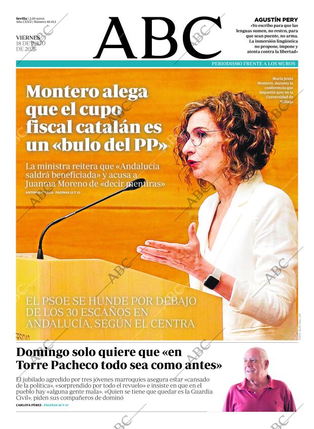ABC SEVILLA 18-07-2025 página 1