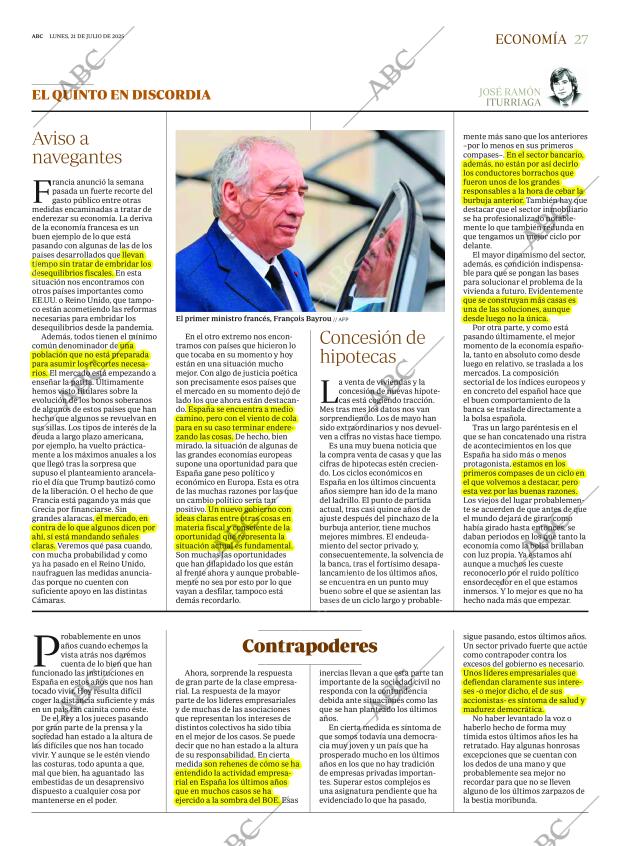 ABC MADRID 21-07-2025 página 27