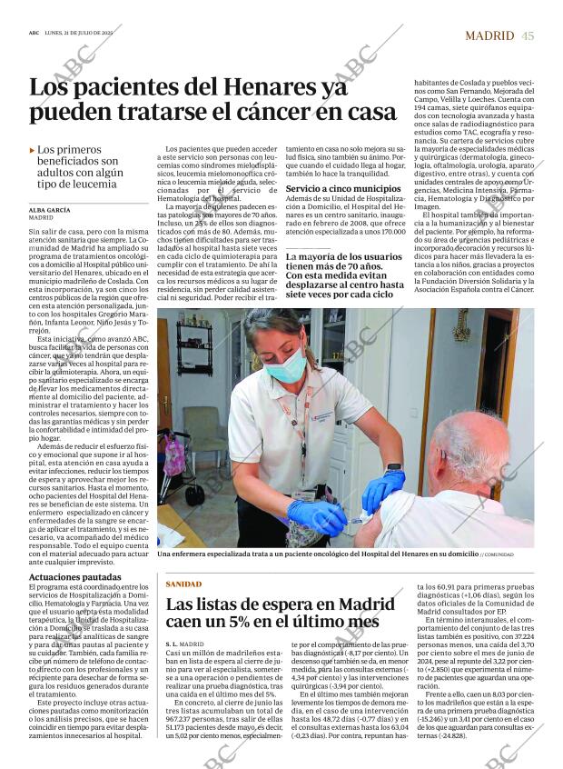 ABC MADRID 21-07-2025 página 45