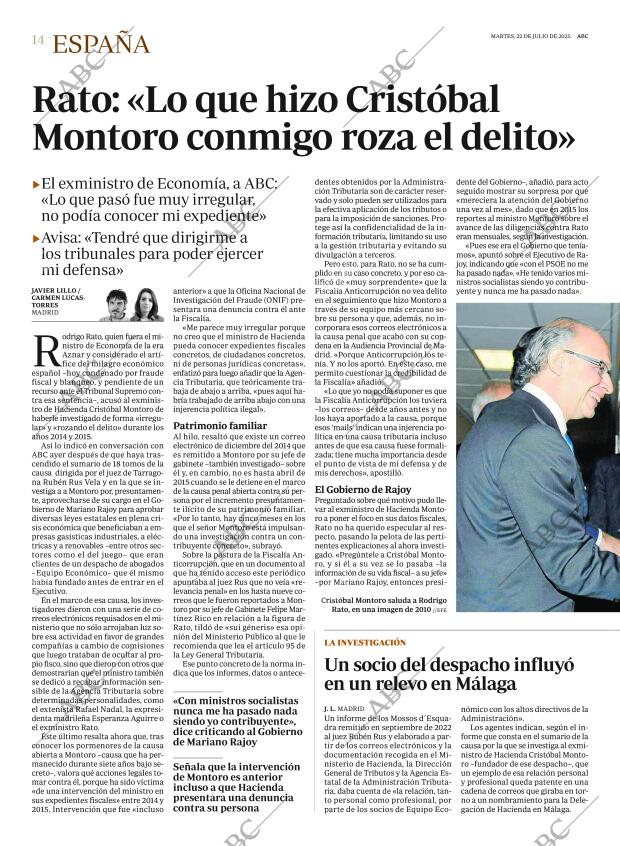 ABC MADRID 22-07-2025 página 14