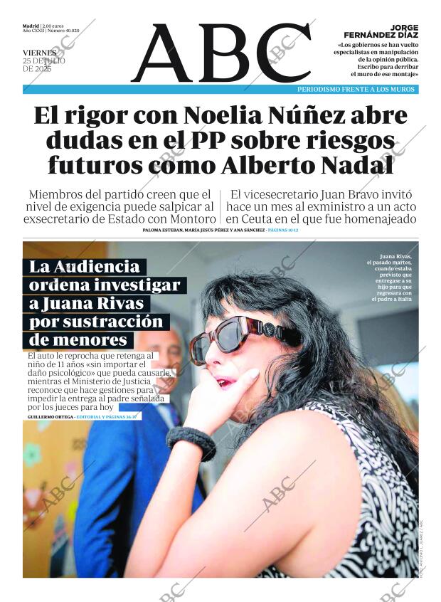 ABC MADRID 25-07-2025 página 1