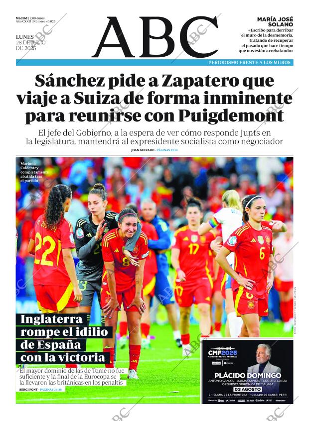 ABC MADRID 28-07-2025 página 1