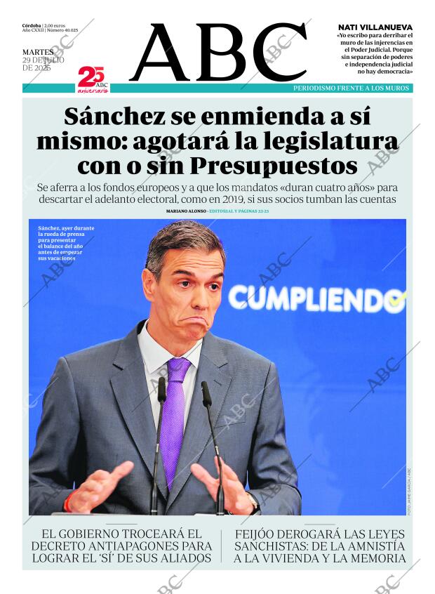 ABC CORDOBA 29-07-2025 página 1
