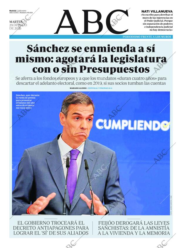 ABC MADRID 29-07-2025 página 1