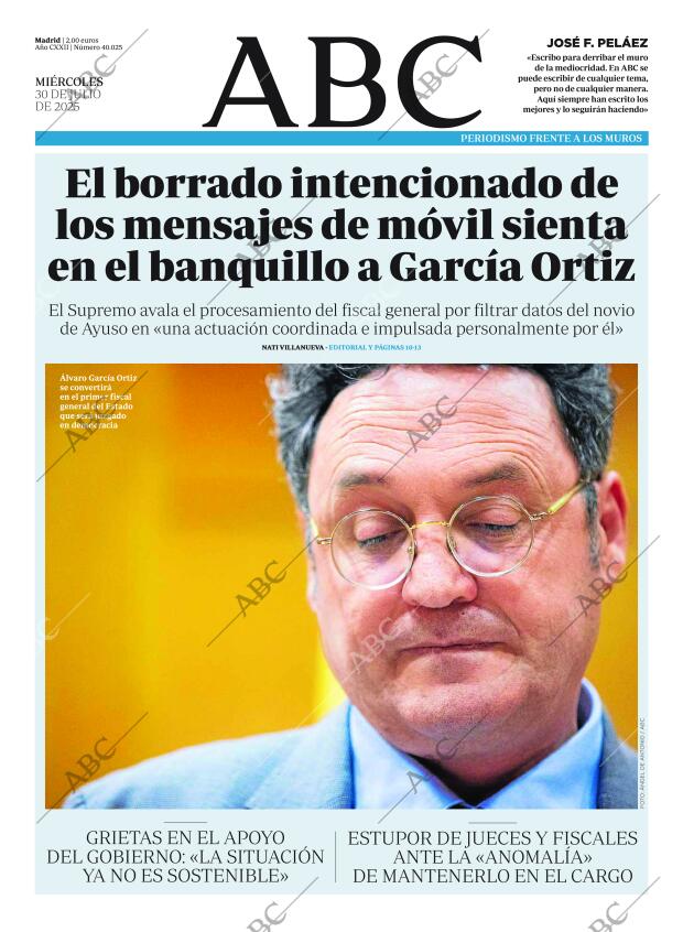 ABC MADRID 30-07-2025 página 1