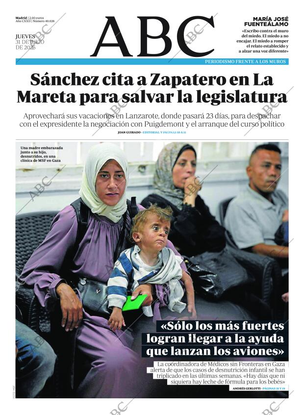 ABC MADRID 31-07-2025 página 1