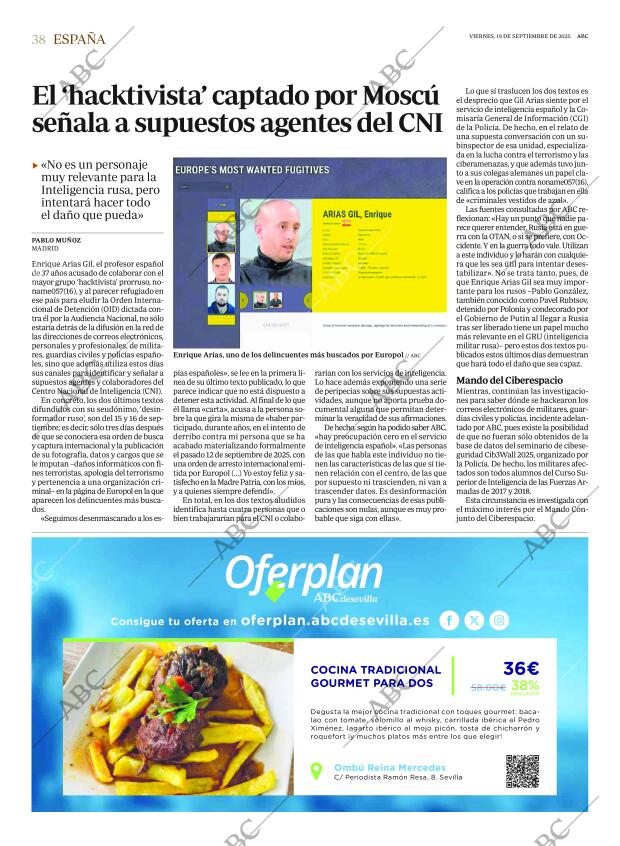 ABC SEVILLA 19-09-2025 página 38