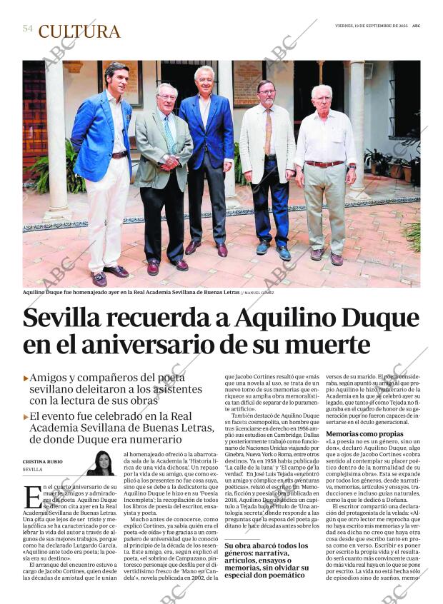 ABC SEVILLA 19-09-2025 página 54