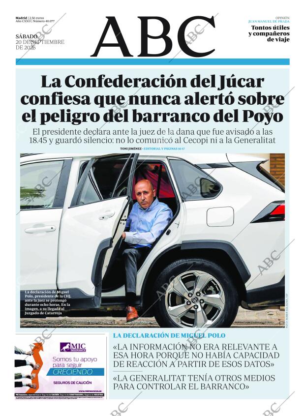 ABC MADRID 20-09-2025 página 1