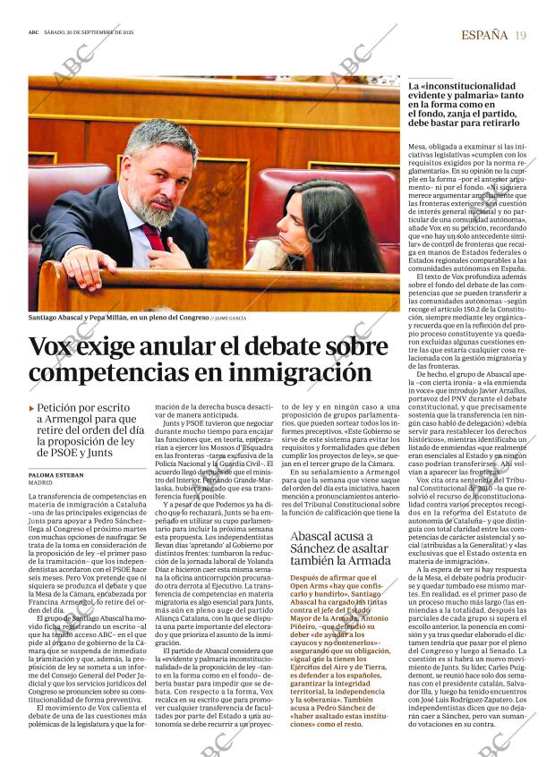 ABC MADRID 20-09-2025 página 19