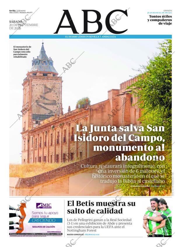 ABC SEVILLA 20-09-2025 página 1