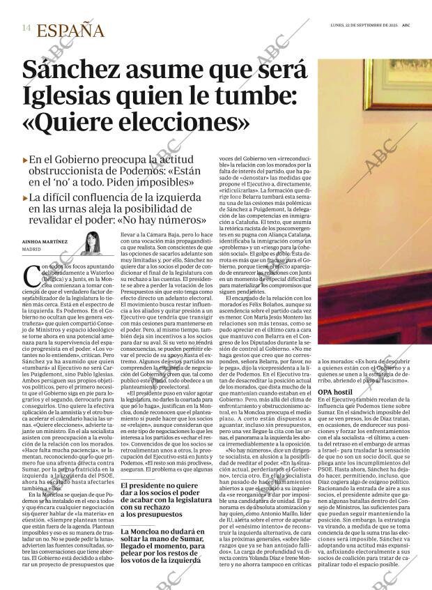 ABC MADRID 22-09-2025 página 14