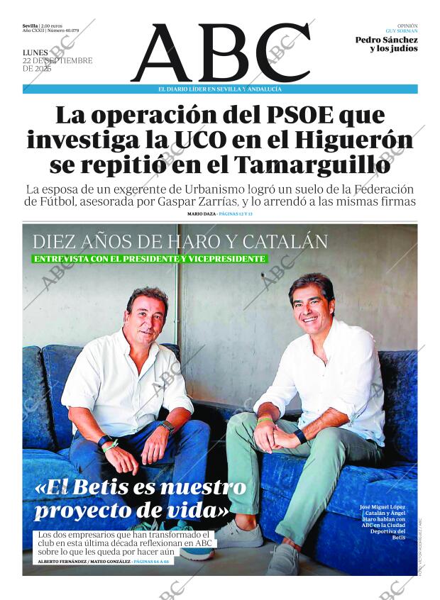 ABC SEVILLA 22-09-2025 página 1