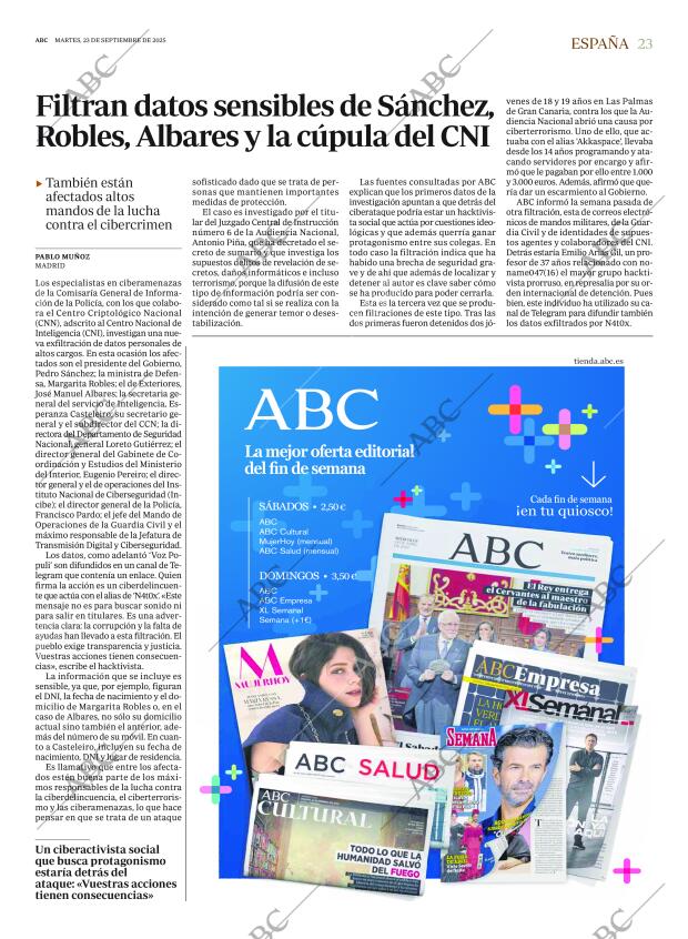 ABC MADRID 23-09-2025 página 23