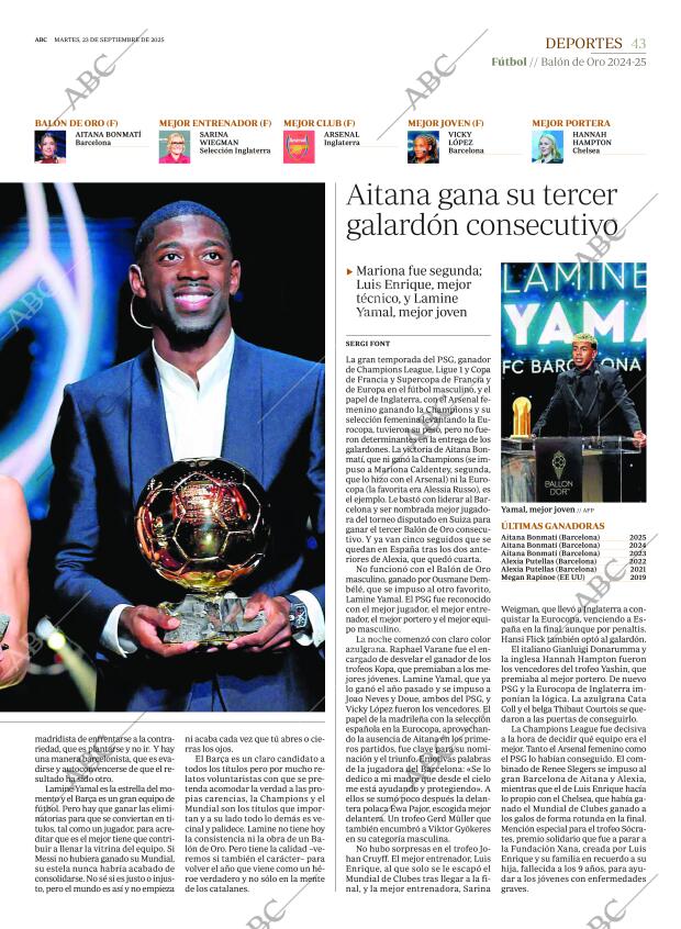 ABC MADRID 23-09-2025 página 43