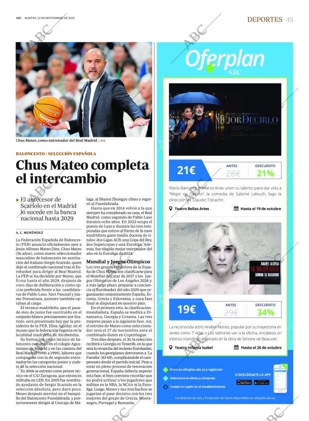 ABC MADRID 23-09-2025 página 45