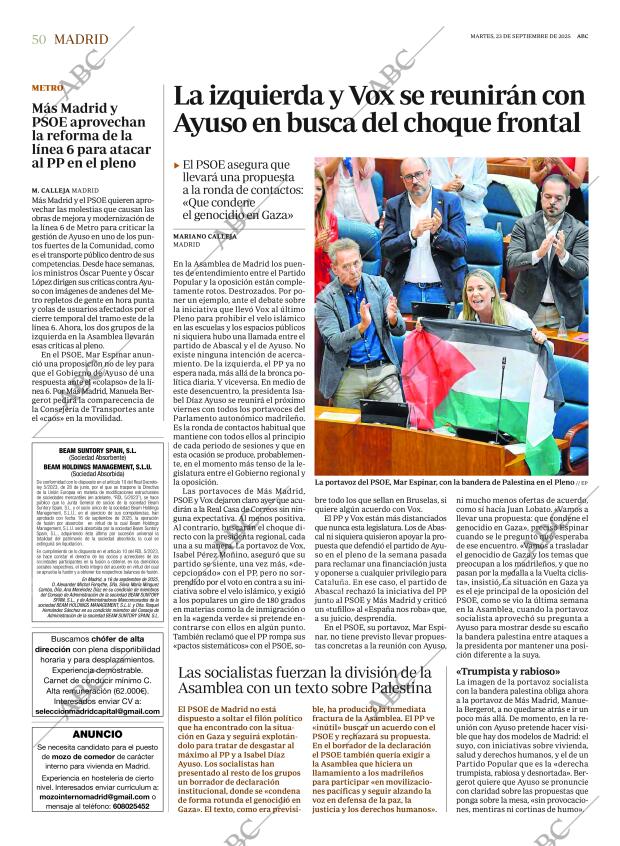 ABC MADRID 23-09-2025 página 50