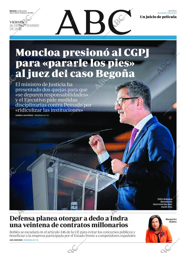 ABC MADRID 26-09-2025 página 1
