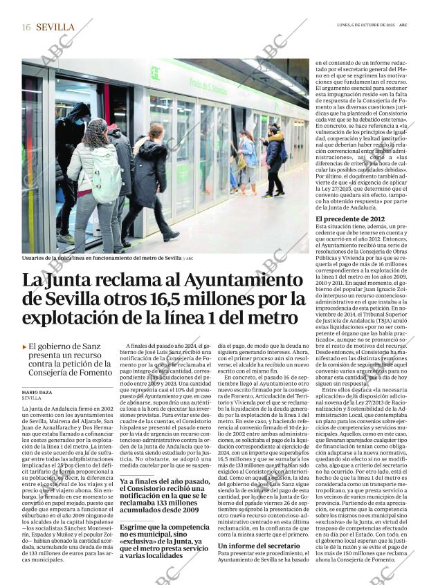 ABC SEVILLA 06-10-2025 página 16