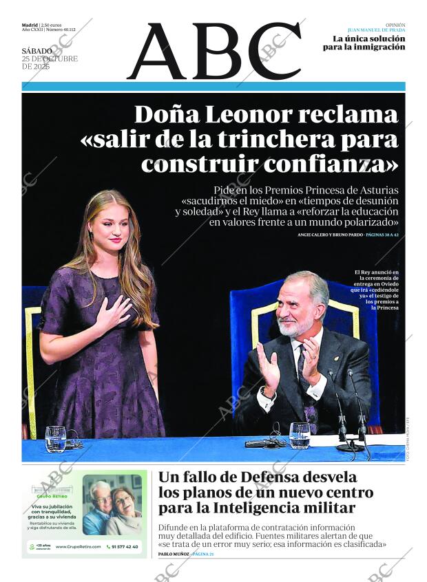 ABC MADRID 25-10-2025 página 1