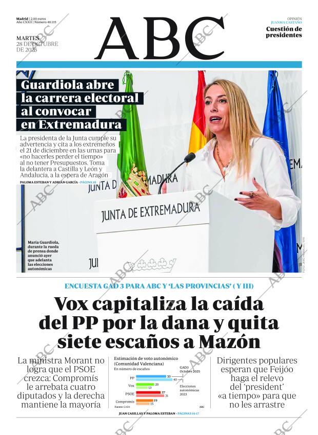 ABC MADRID 28-10-2025 página 1