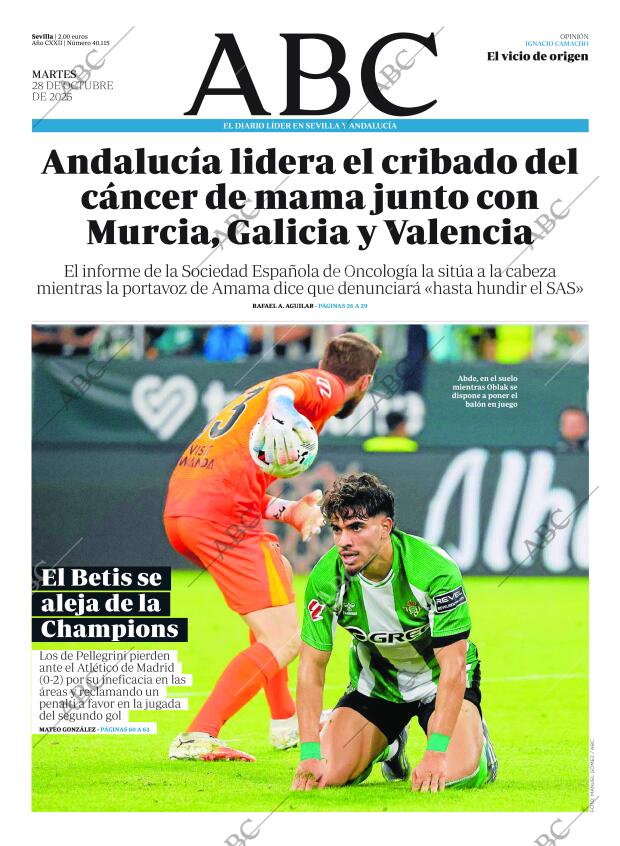 ABC SEVILLA 28-10-2025 página 1