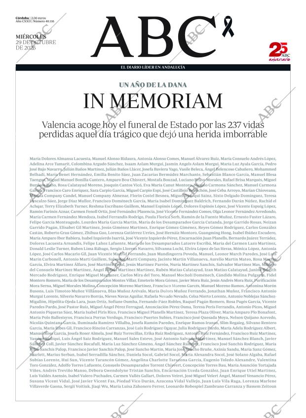 ABC CORDOBA 29-10-2025 página 1