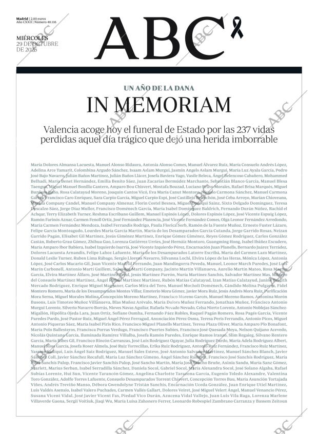 ABC MADRID 29-10-2025 página 1