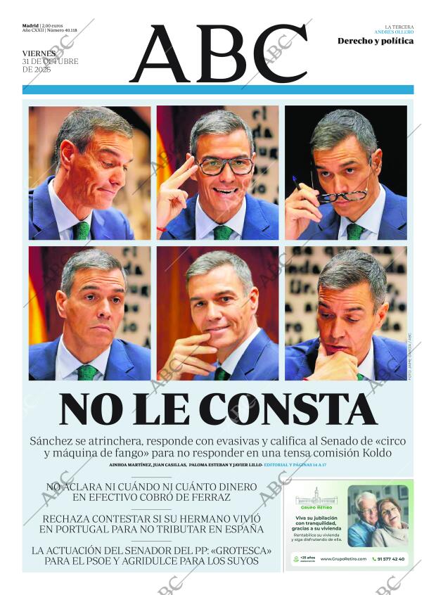 ABC MADRID 31-10-2025 página 1